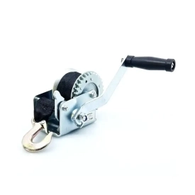 Ruční naviják s textilním popruhem a hákem